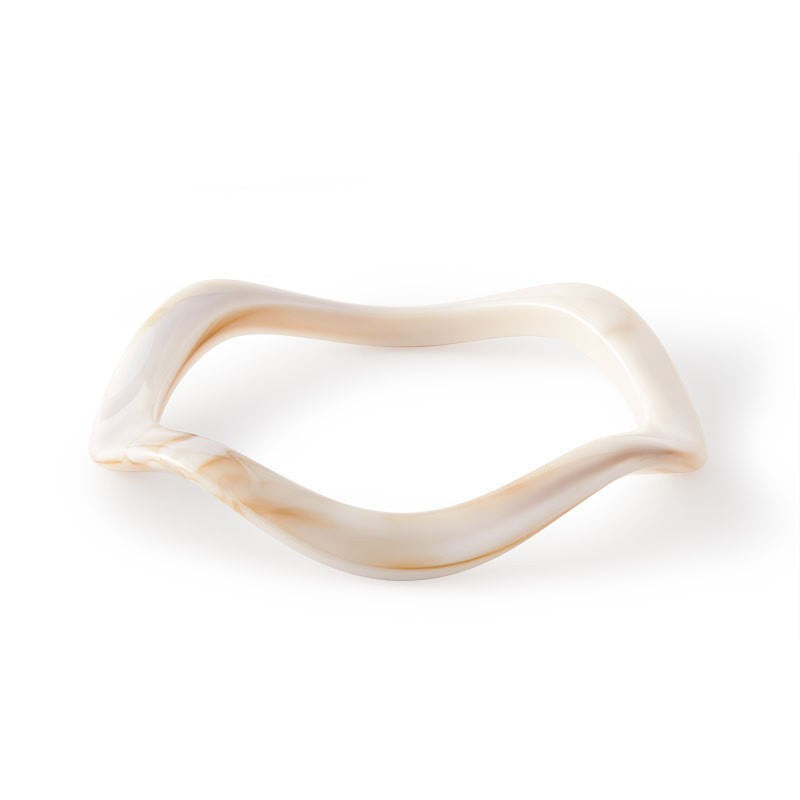Classy Multi-Tone Wavy Resin Bangle Set