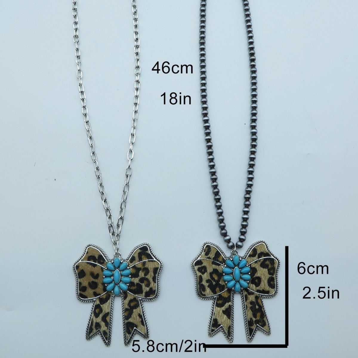 Boho Cow Print Bow Necklace