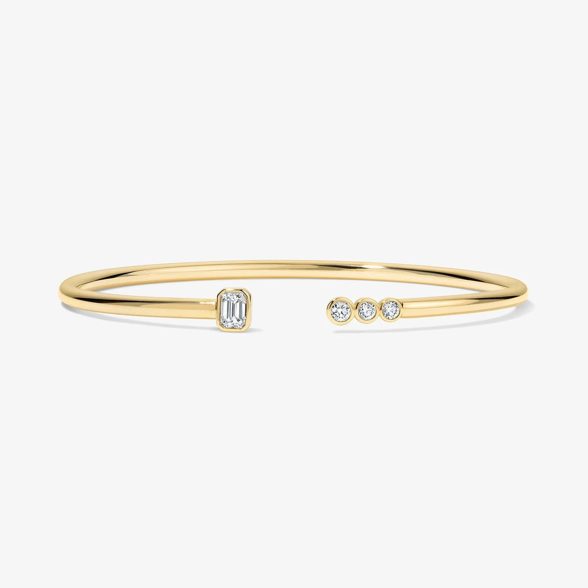 Dainty Mixed Gem Open Cuff Bracelet
