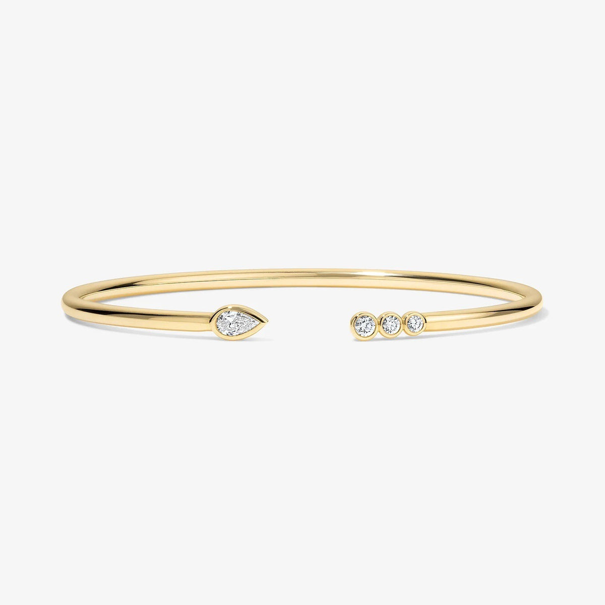 Dainty Mixed Gem Open Cuff Bracelet