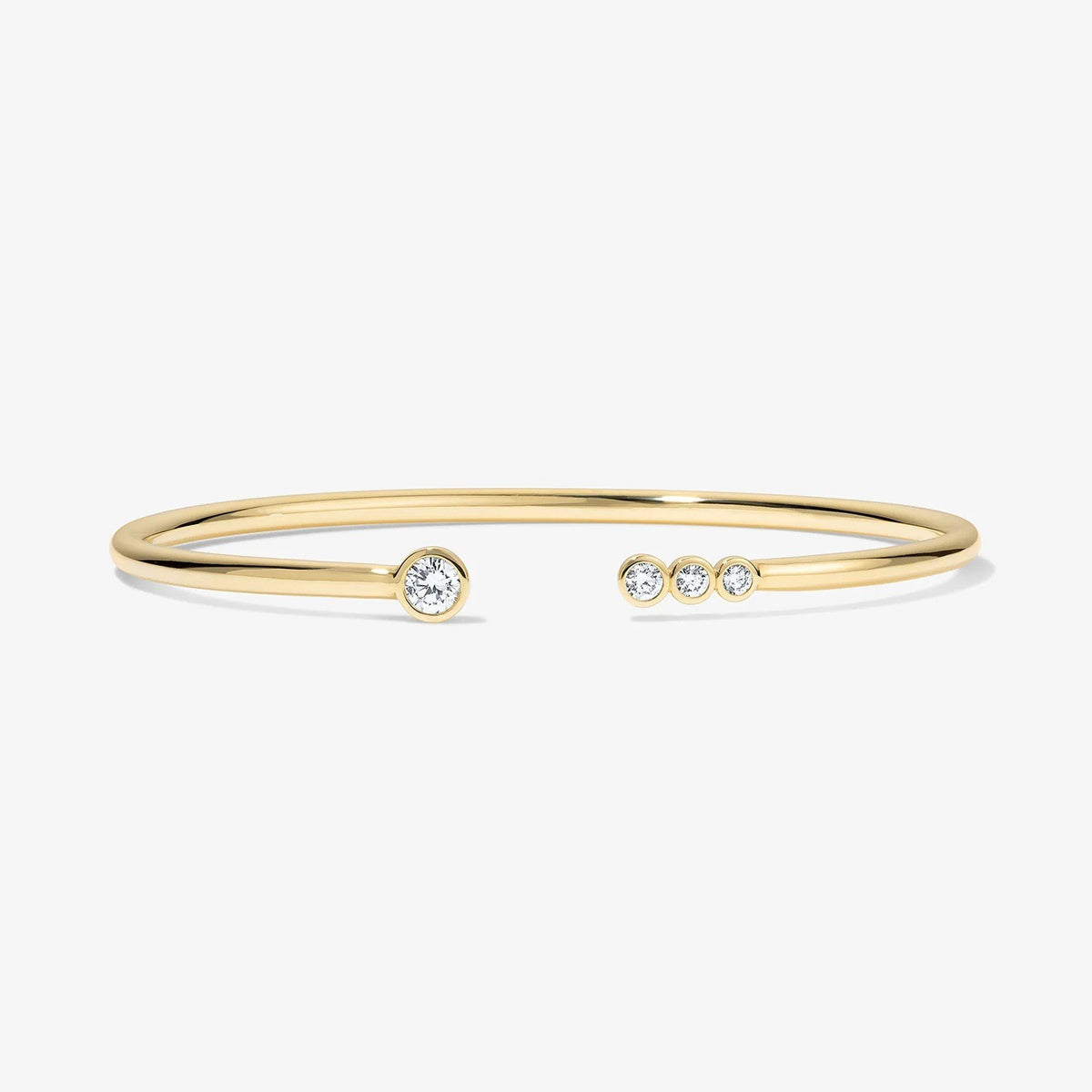 Dainty Mixed Gem Open Cuff Bracelet
