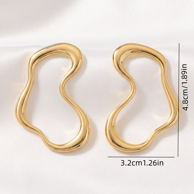 Classy Irregular Wavy Open Hoop Earrings