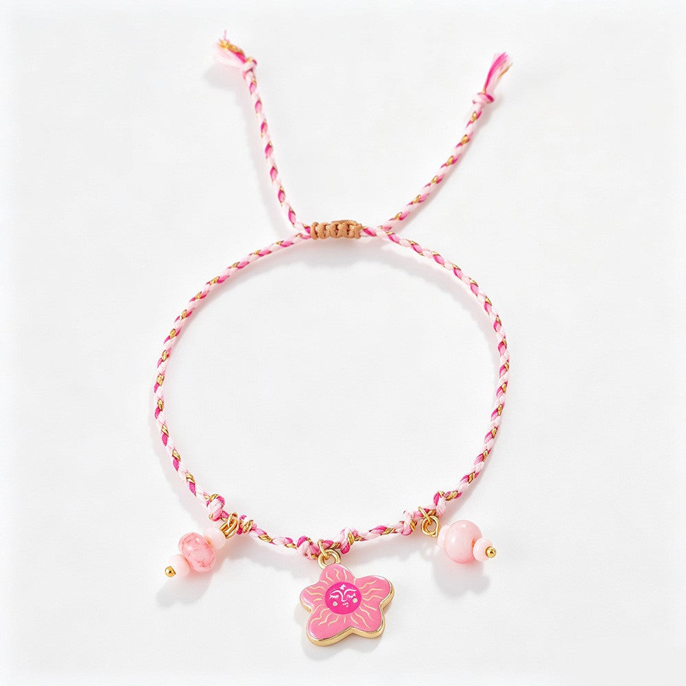Boho Enamel Charm Cord Bracelet Set