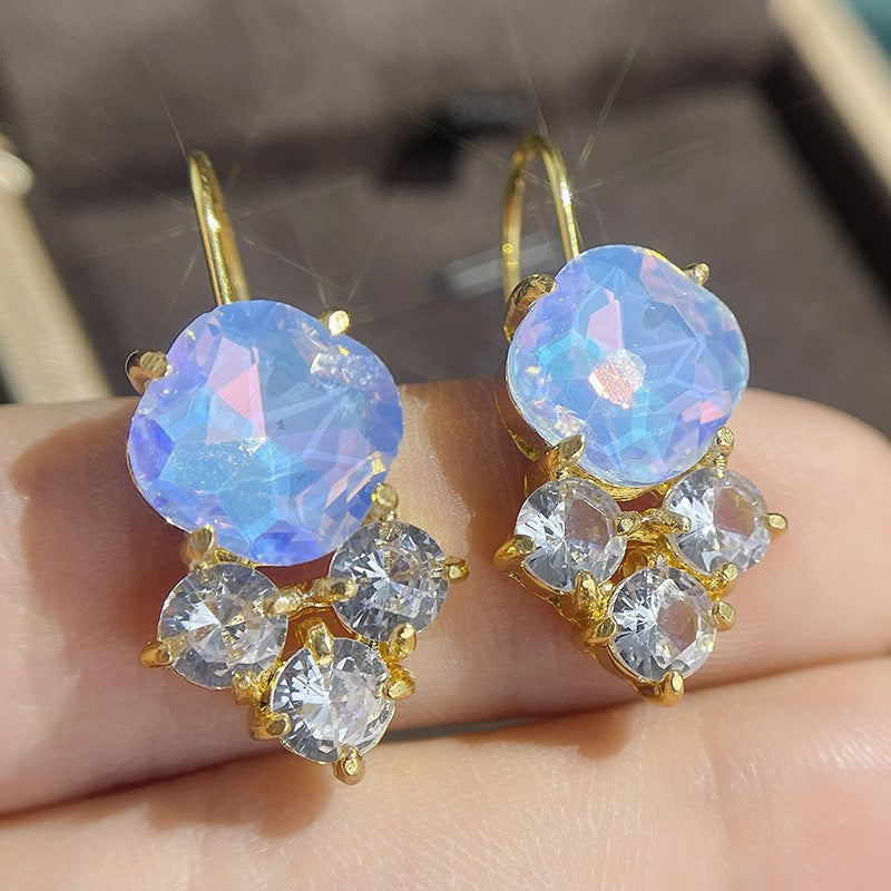 Classy Iridescent Oval Cluster Earrings