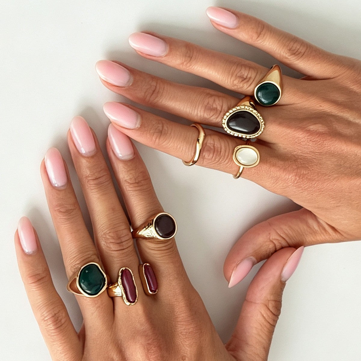 Boho Irregular Resin Ring Set