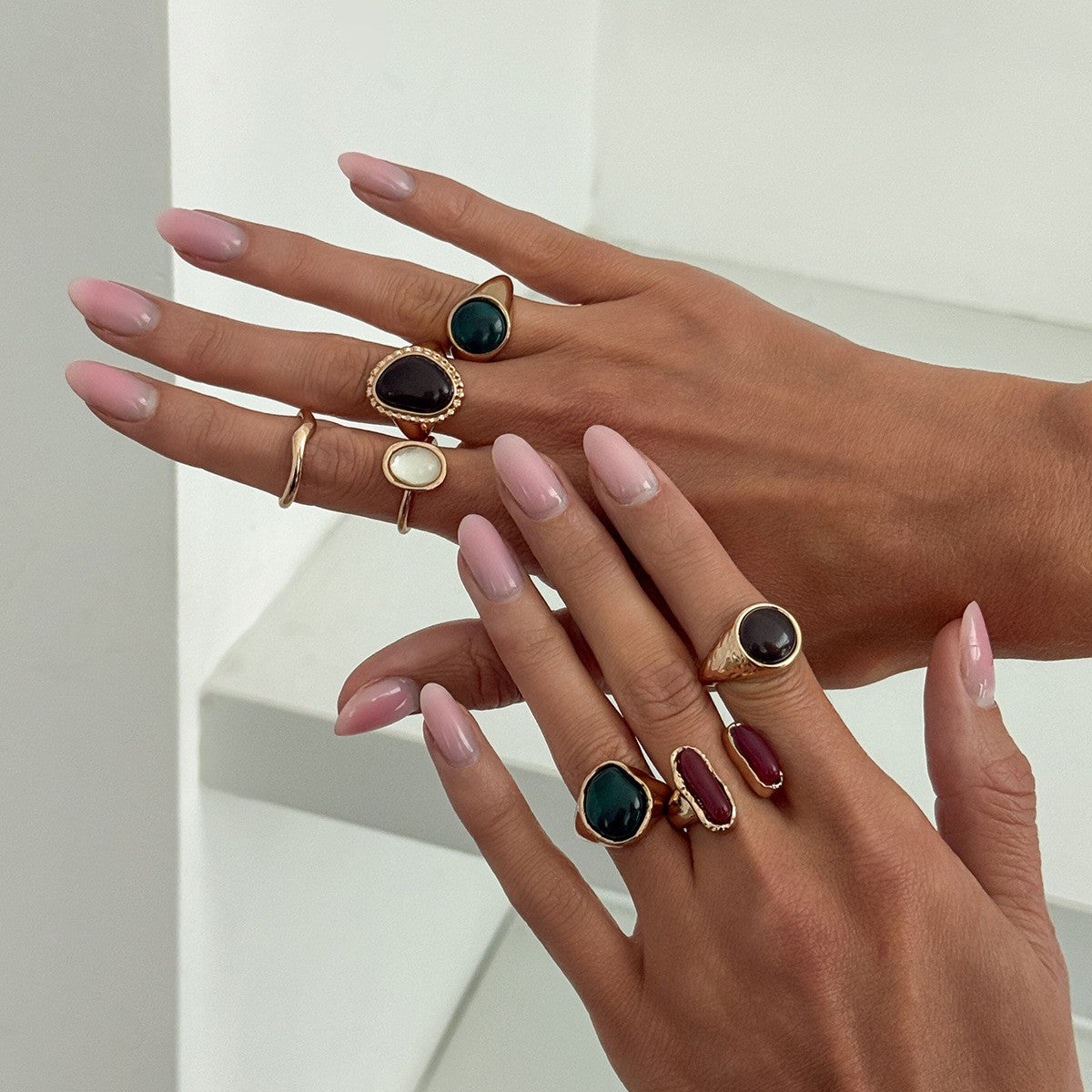 Boho Irregular Resin Ring Set