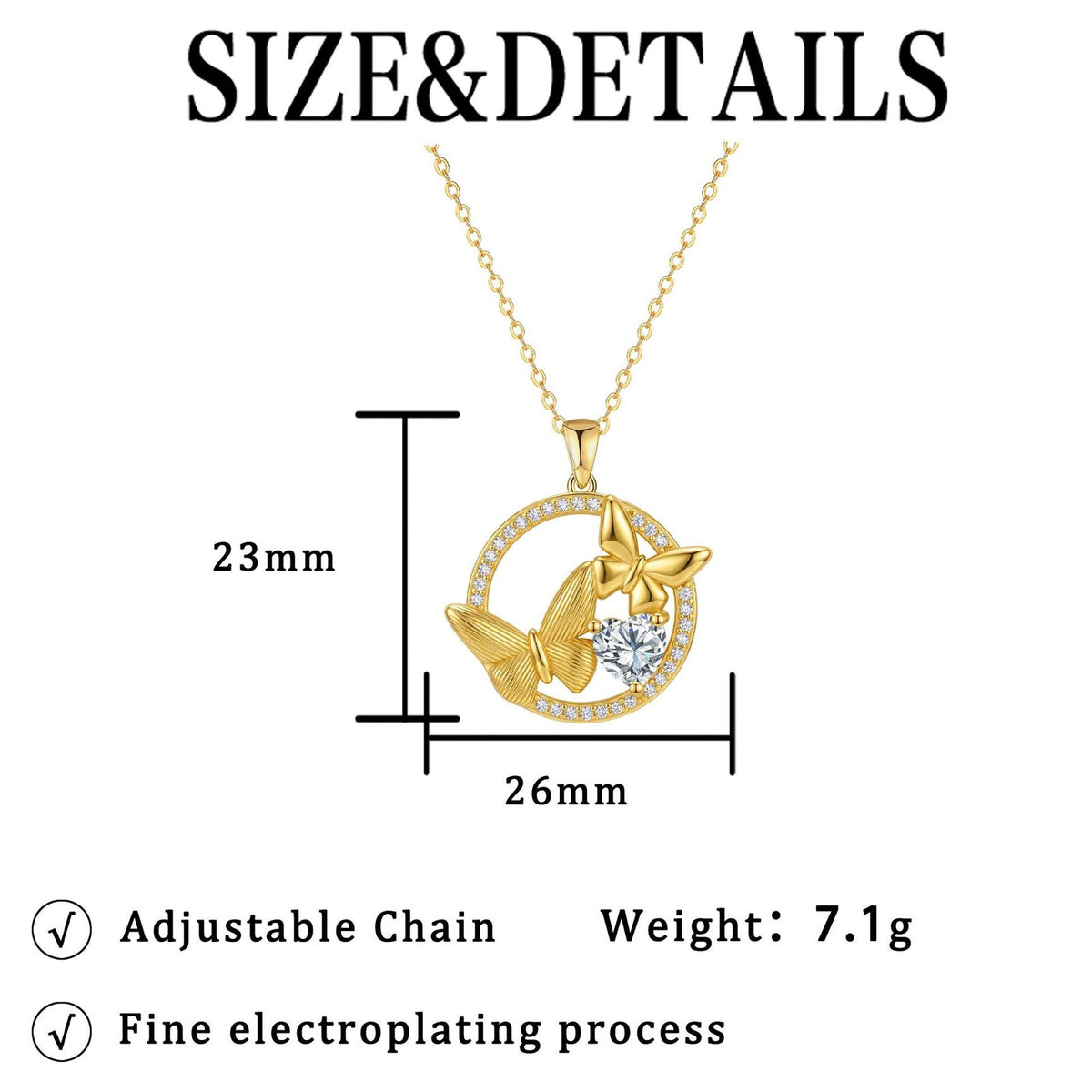 Classy Double Butterfly Circle Necklace
