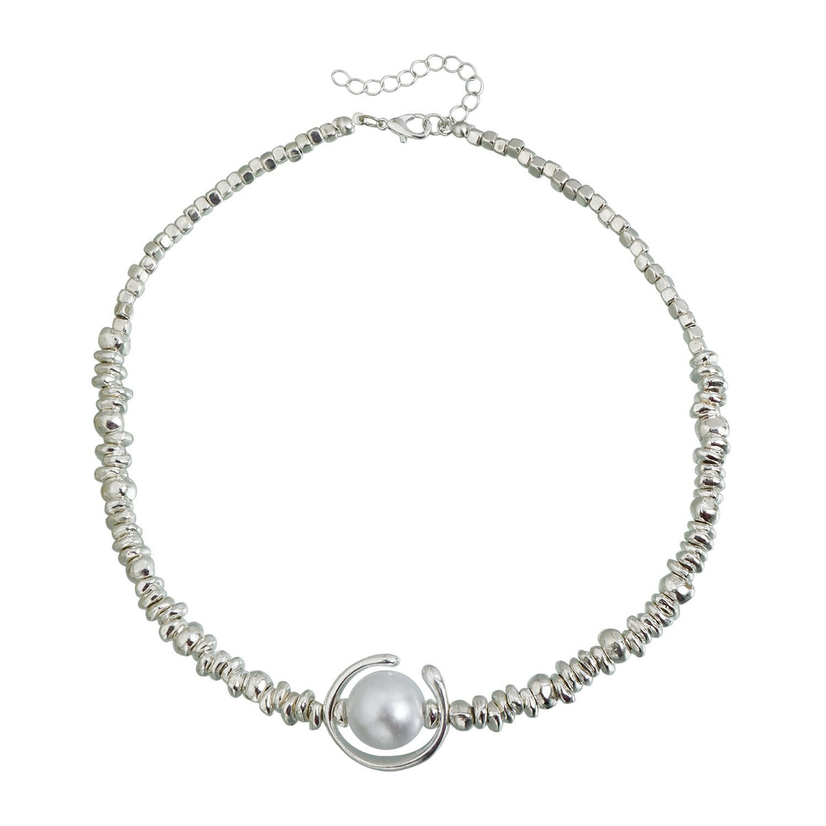 Classy Irregular Beaded Pearl Necklace & Bracelet Set