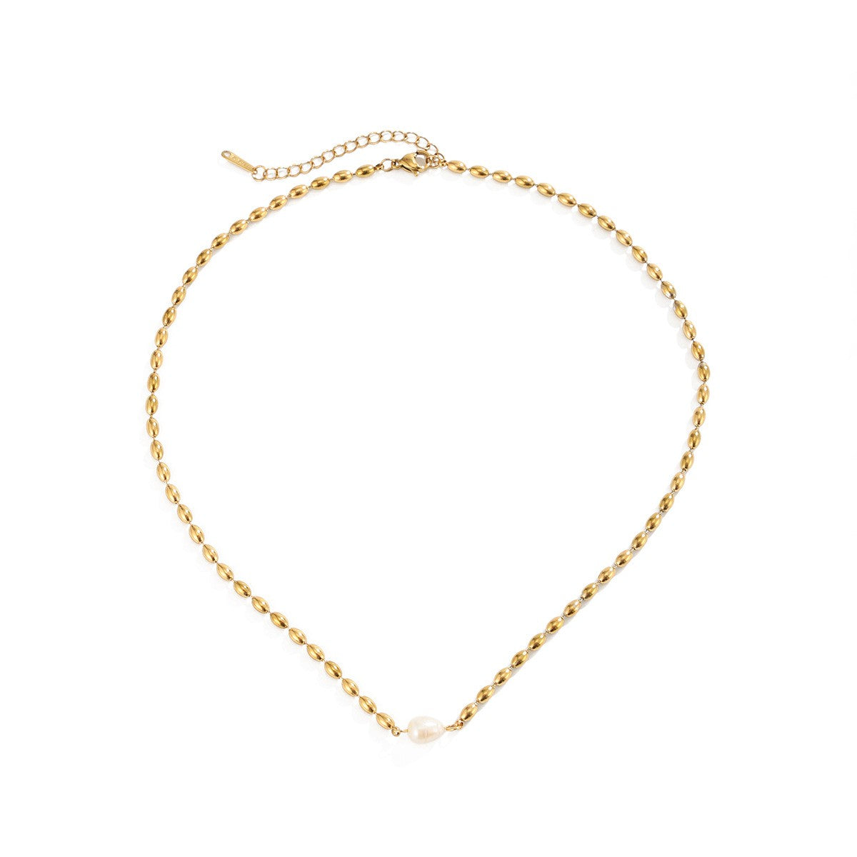 Dainty Faux Pearl Station Necklace