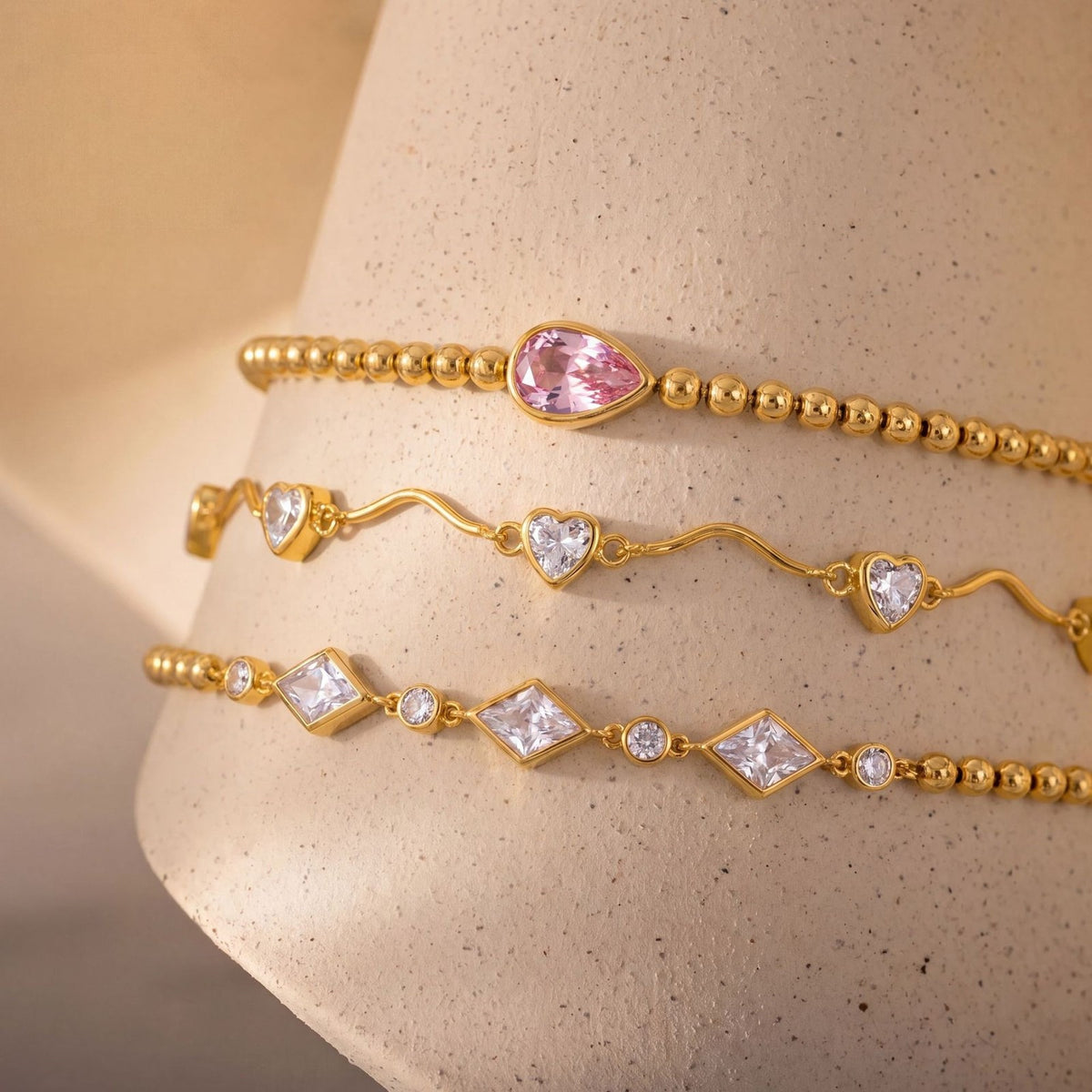 4pc Classy Mixed Geometric Bracelet Set