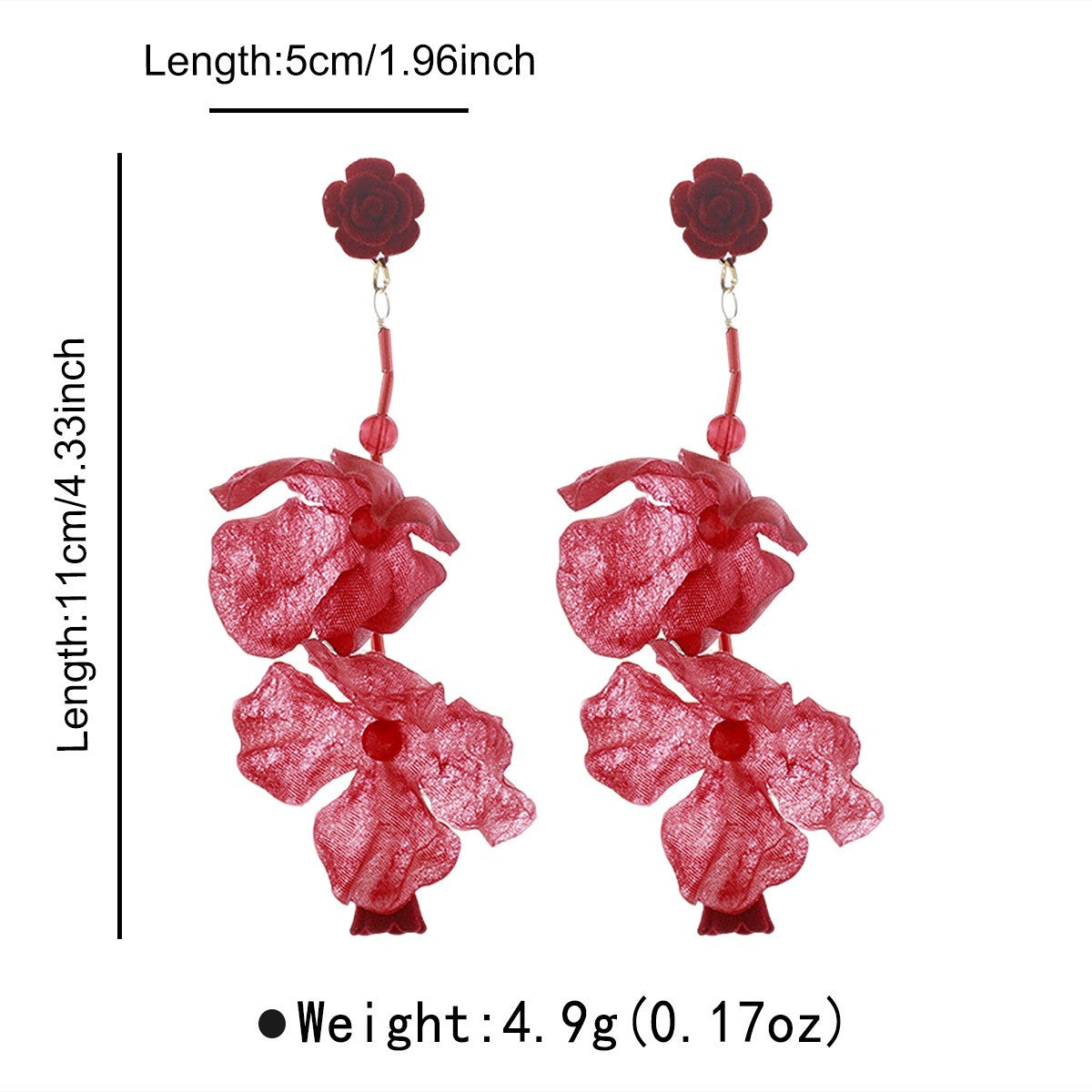 Romantic Magenta Floral Statement Earrings