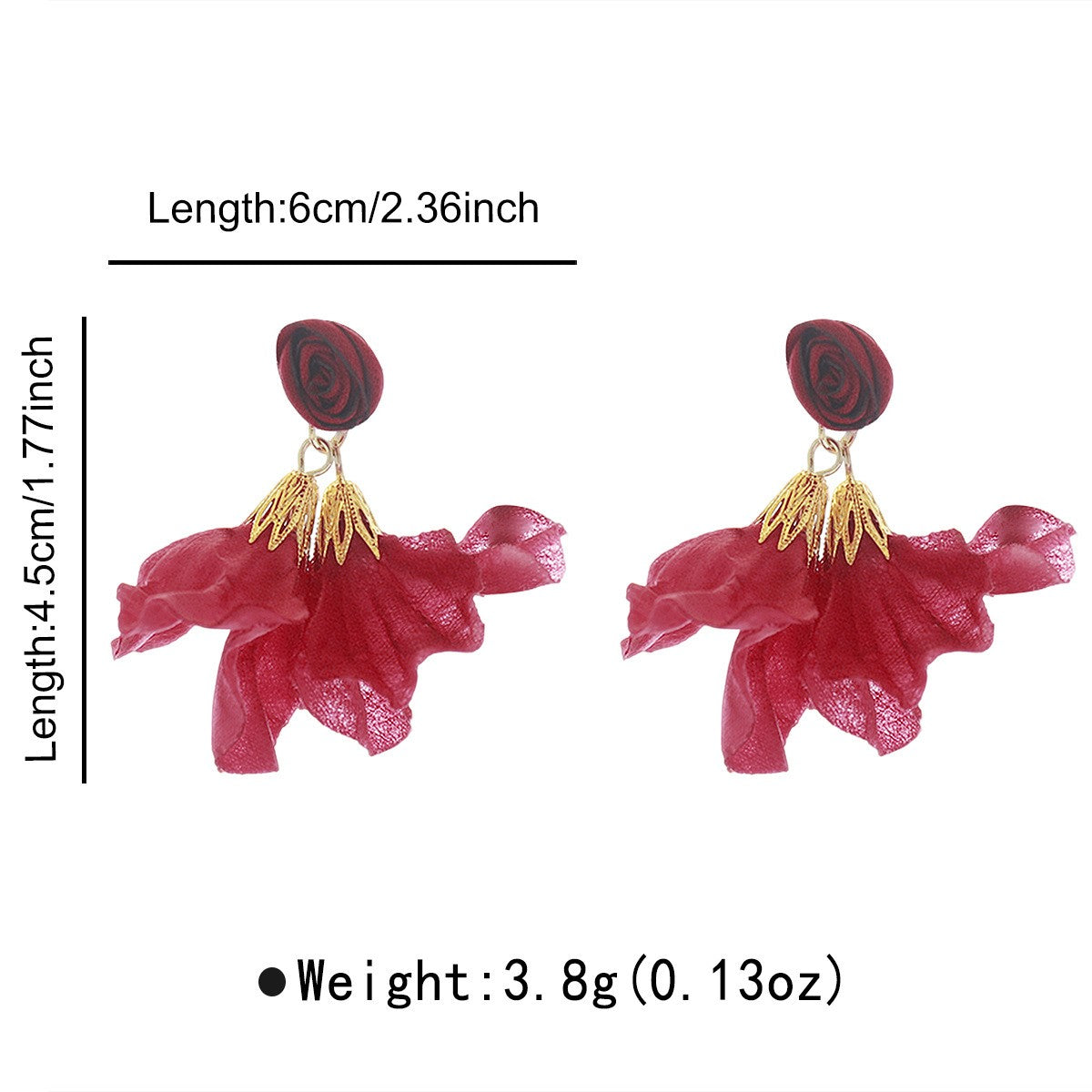 Romantic Magenta Floral Statement Earrings