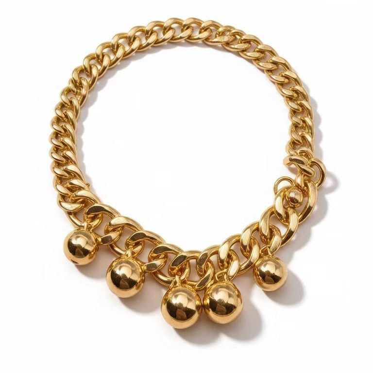 Classy Chunky Sphere Charm Necklace