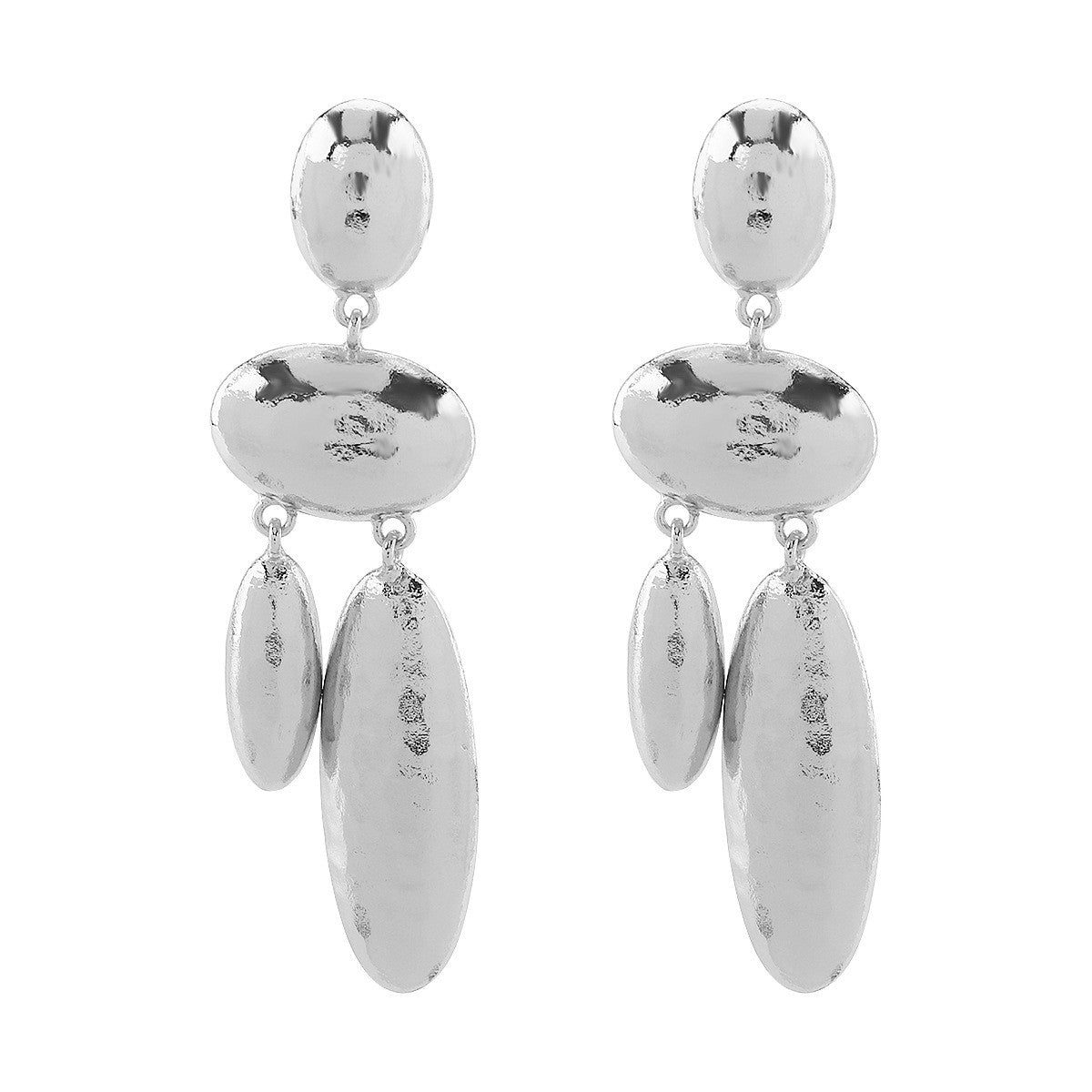 Vintage White Marble Geometric Dangle Earrings