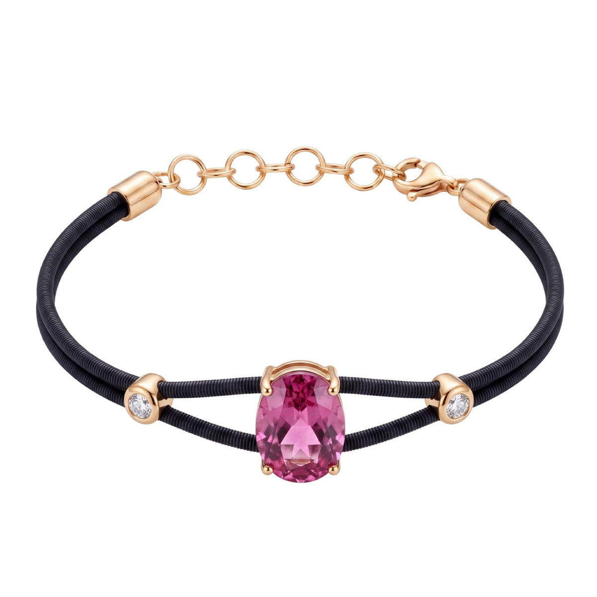 Dainty Double Cord Teardrop Gemstone Bracelet