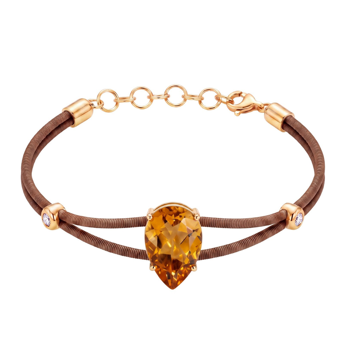 Dainty Double Cord Teardrop Gemstone Bracelet