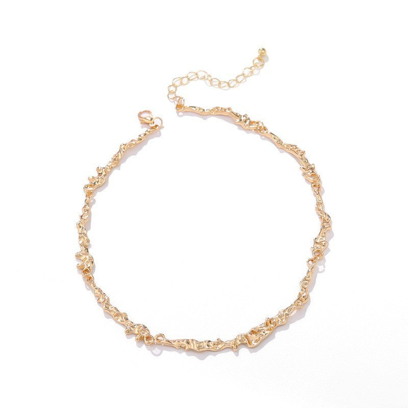 Classy Molten Texture Necklace, Bracelet & Earring Set