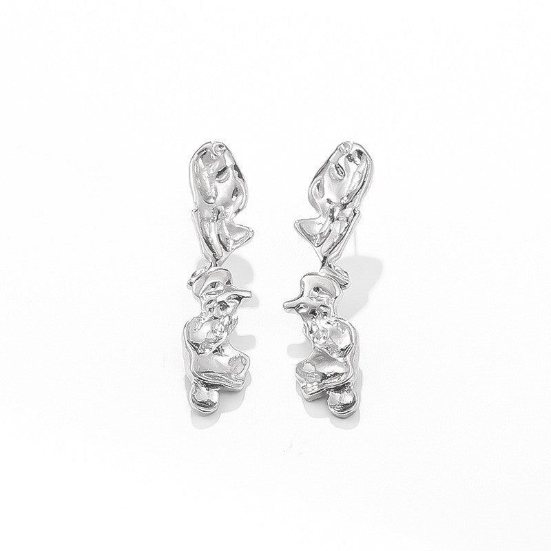 Classy Molten Texture Necklace, Bracelet & Earring Set