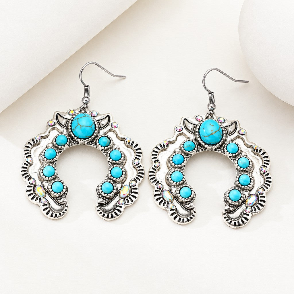 Boho Pink Beaded Cowboy Boot Earrings