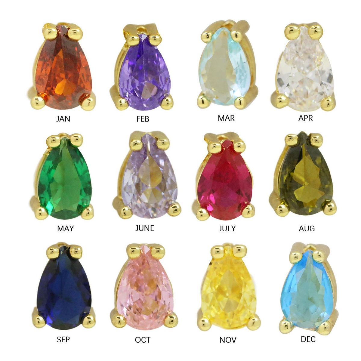 Dainty Braided Teardrop Birthstone Bracelet