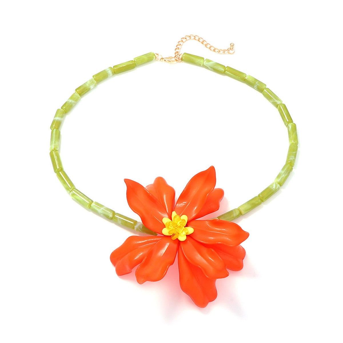 Boho Colorful Resin Flower Statement Necklace
