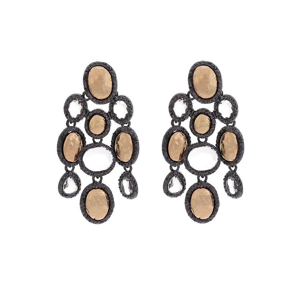 Vintage Inspired Geometric Glass Stone Earrings