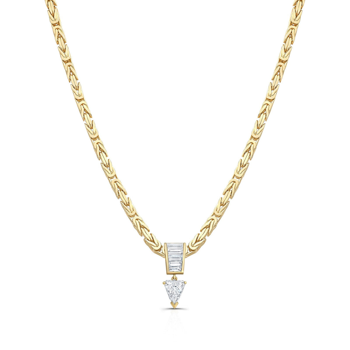 Classy Dual Chain Pear Pendant Necklace