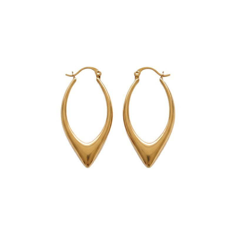 Classy Geometric Leaf Hoop Earrings