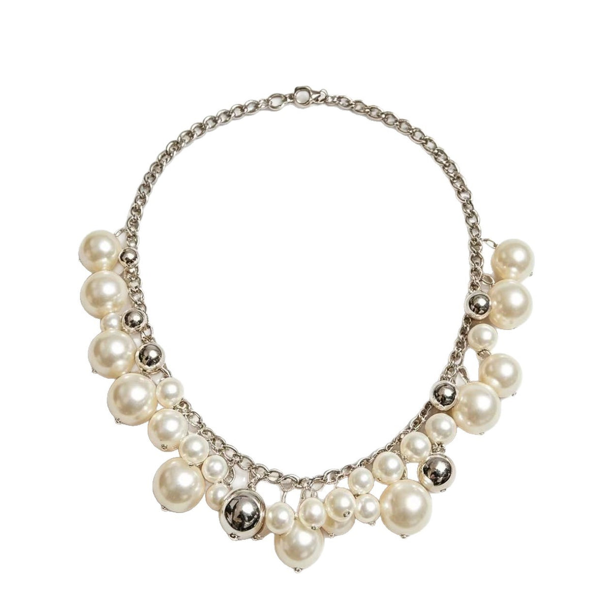 Classy Faux Pearl Geometric Collar Necklace
