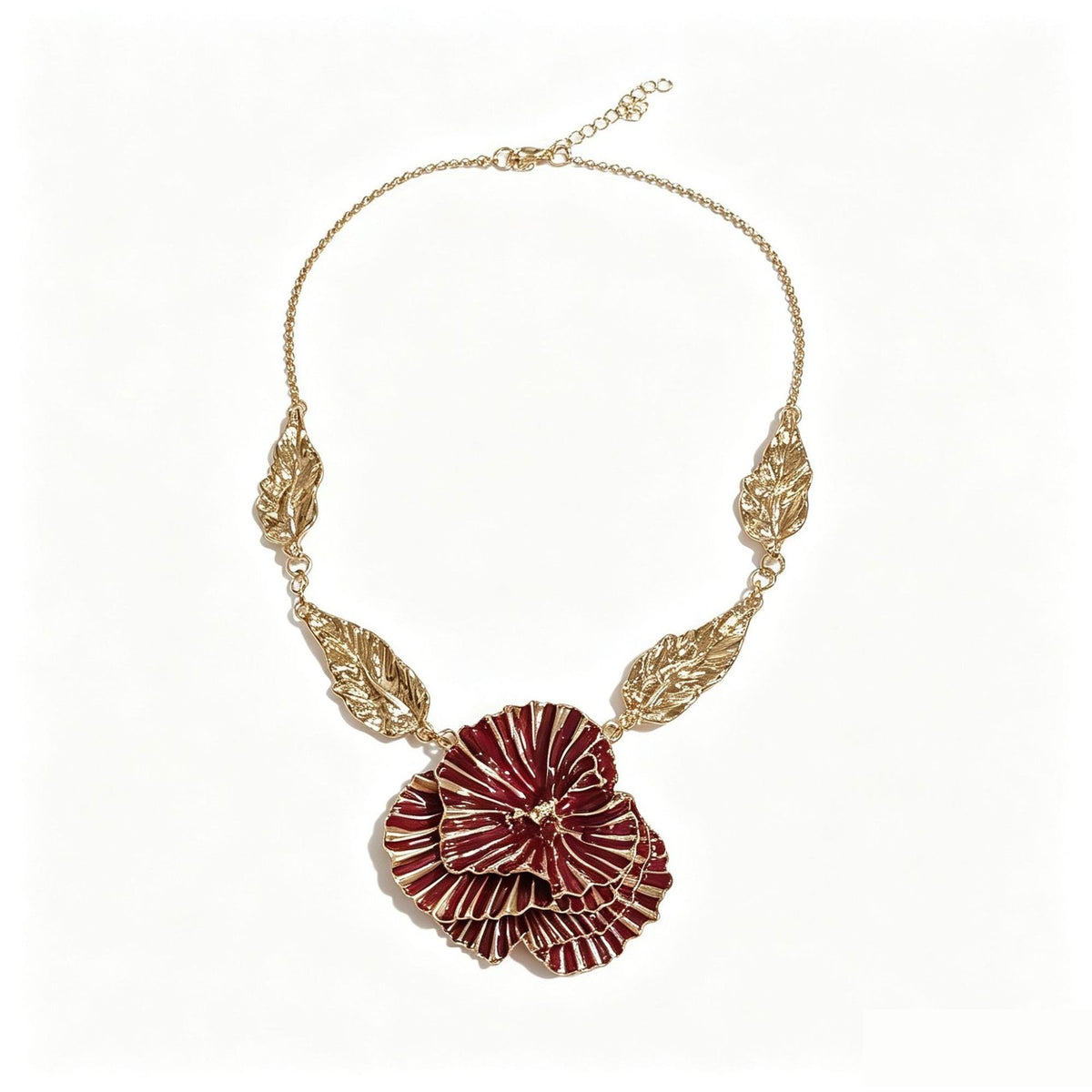 Classy Textured Floral Statement Necklace