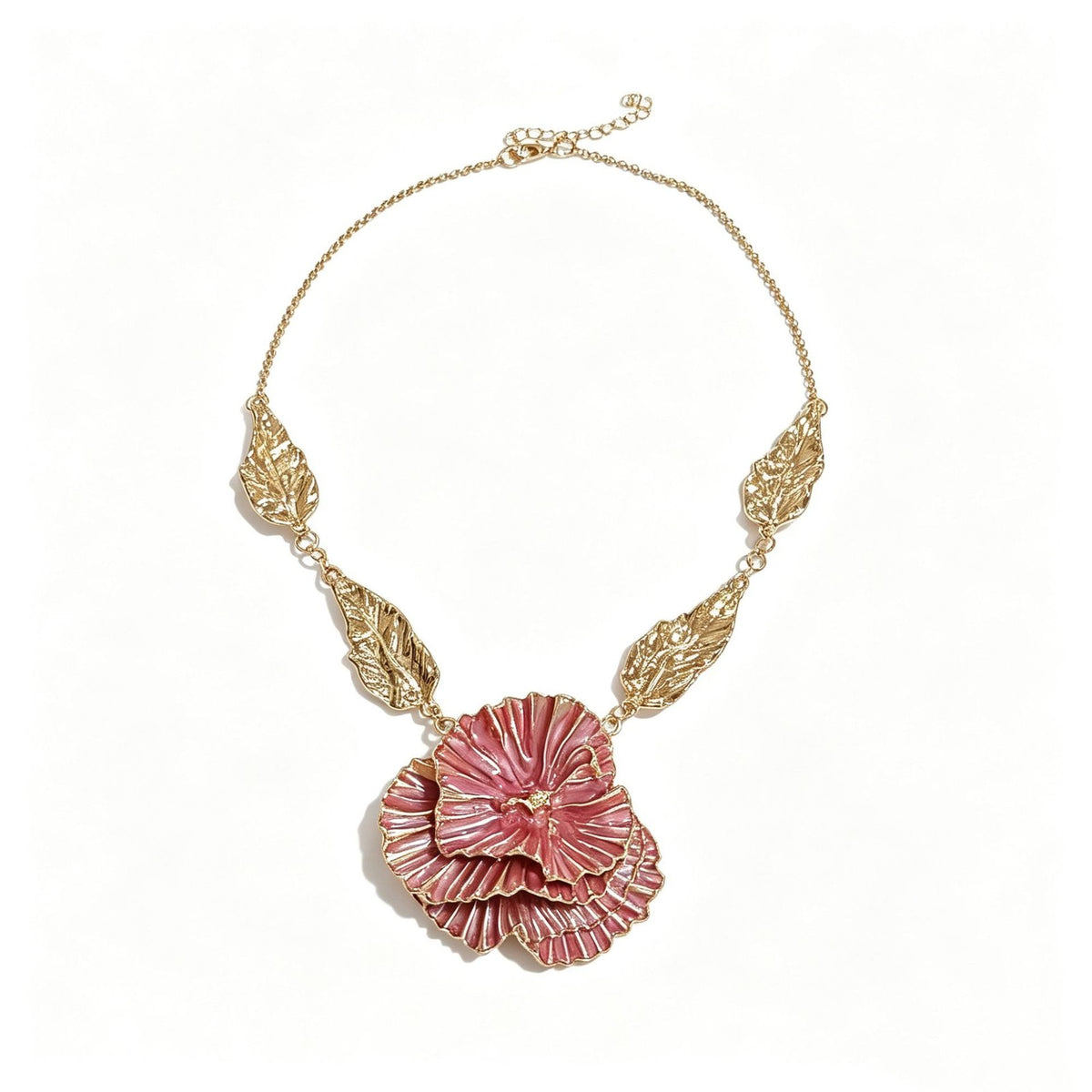 Classy Textured Floral Statement Necklace