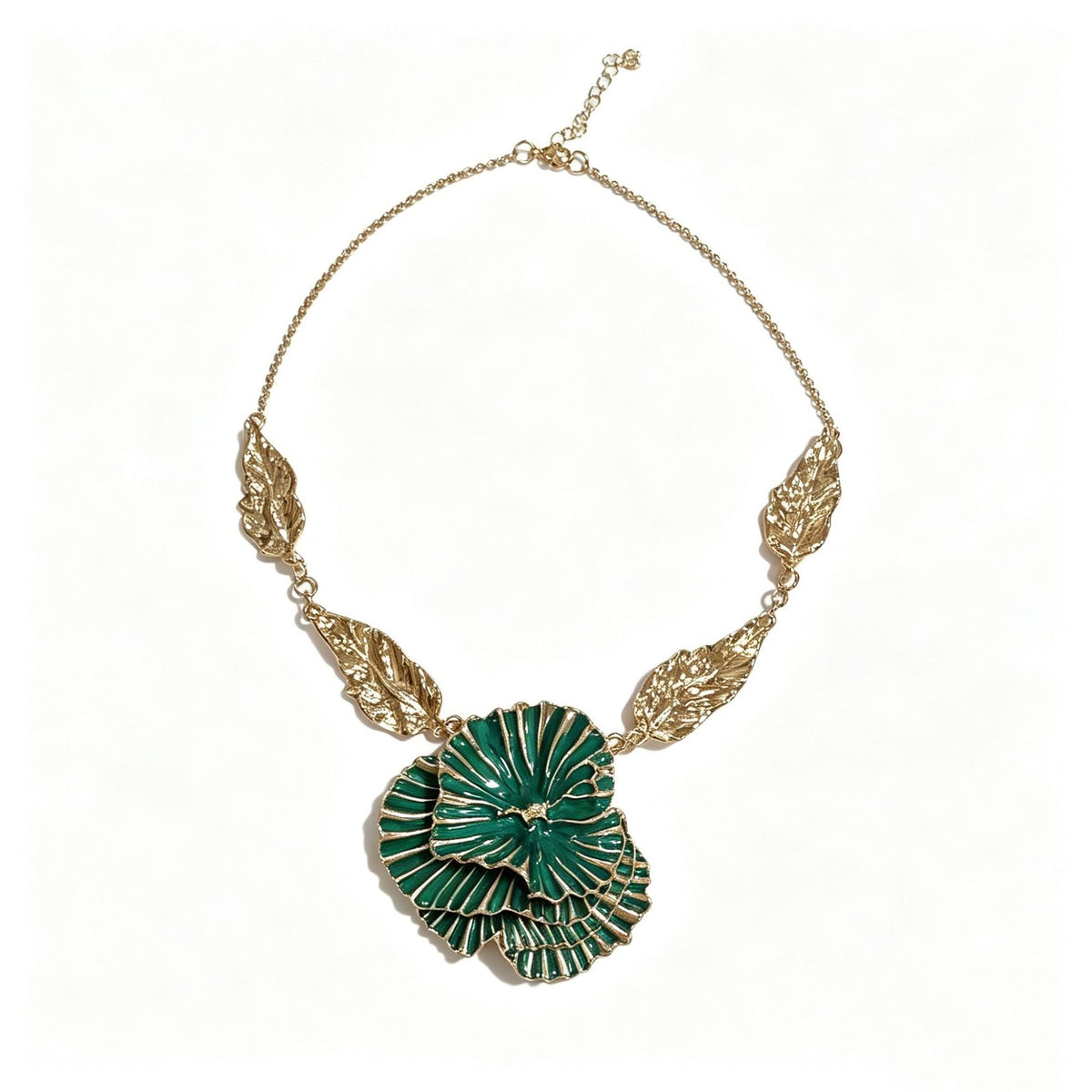 Classy Textured Floral Statement Necklace