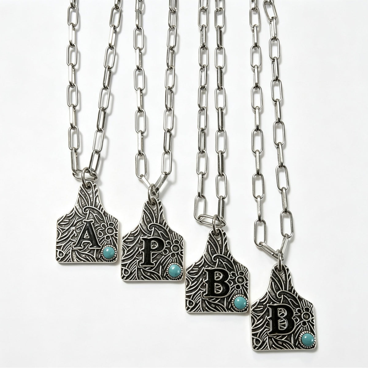 Boho Engraved Initial Tag Necklace