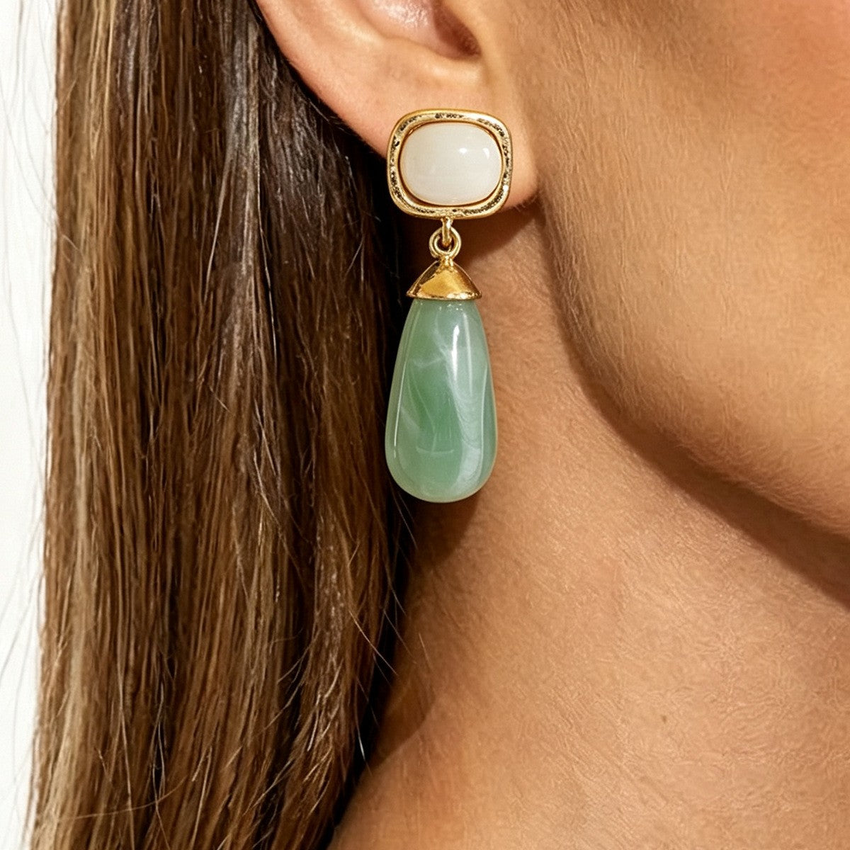 Classy Marbled Geometric Acrylic Drop Earrings