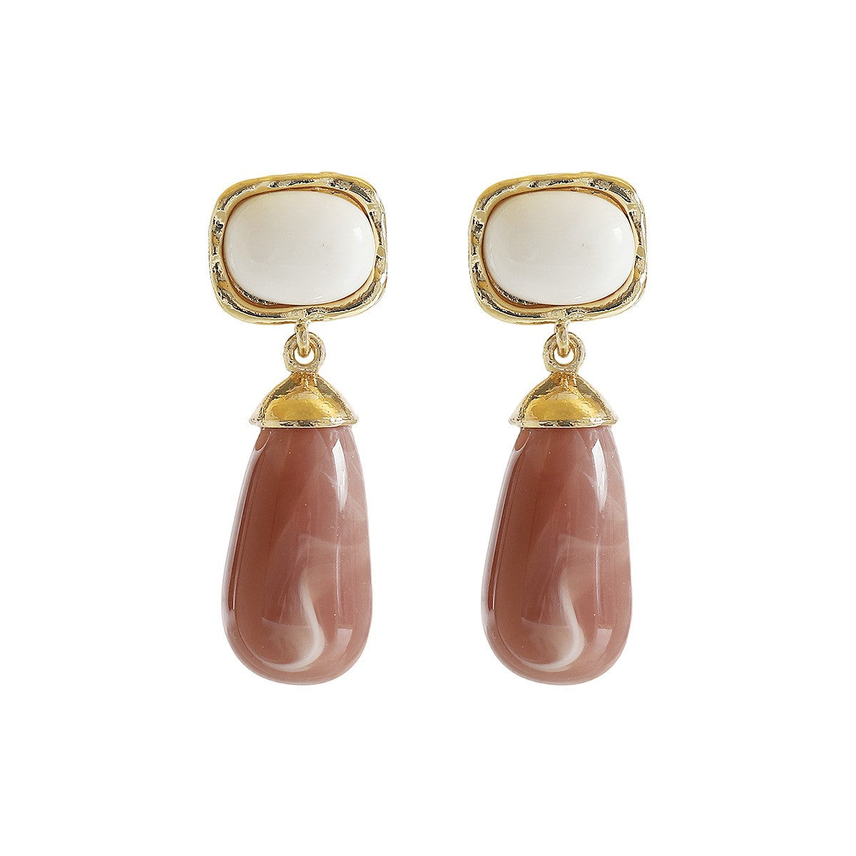 Classy Marbled Geometric Acrylic Drop Earrings
