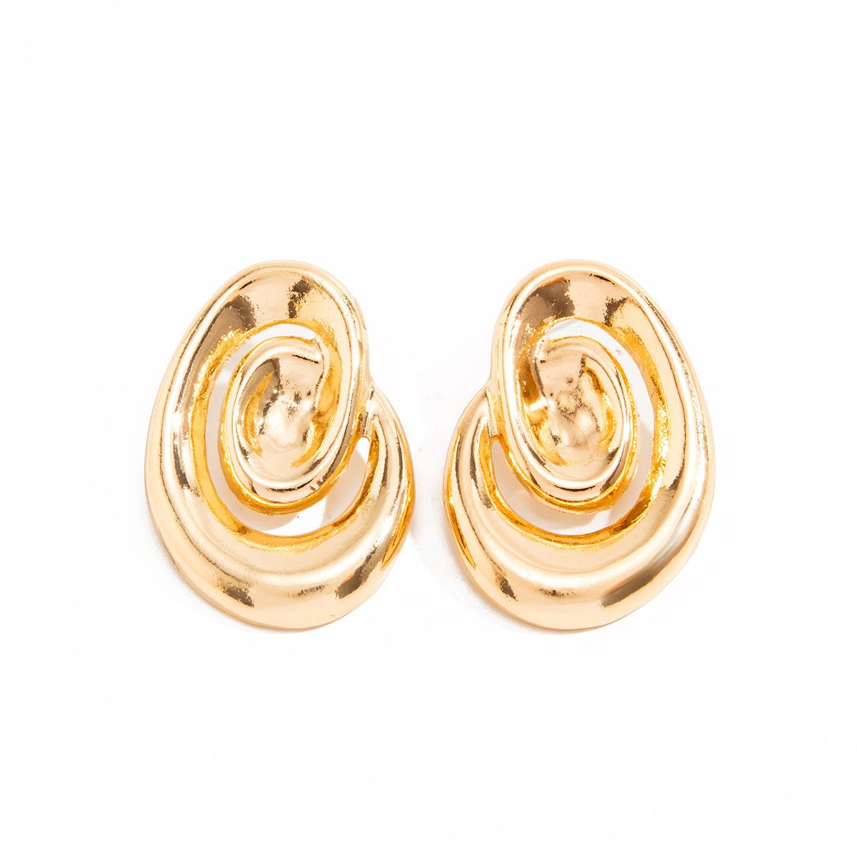 Classy Sculptural Swirl Stud Earrings