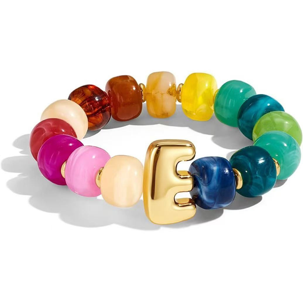Colorful Acrylic Letter Initial Bracelet