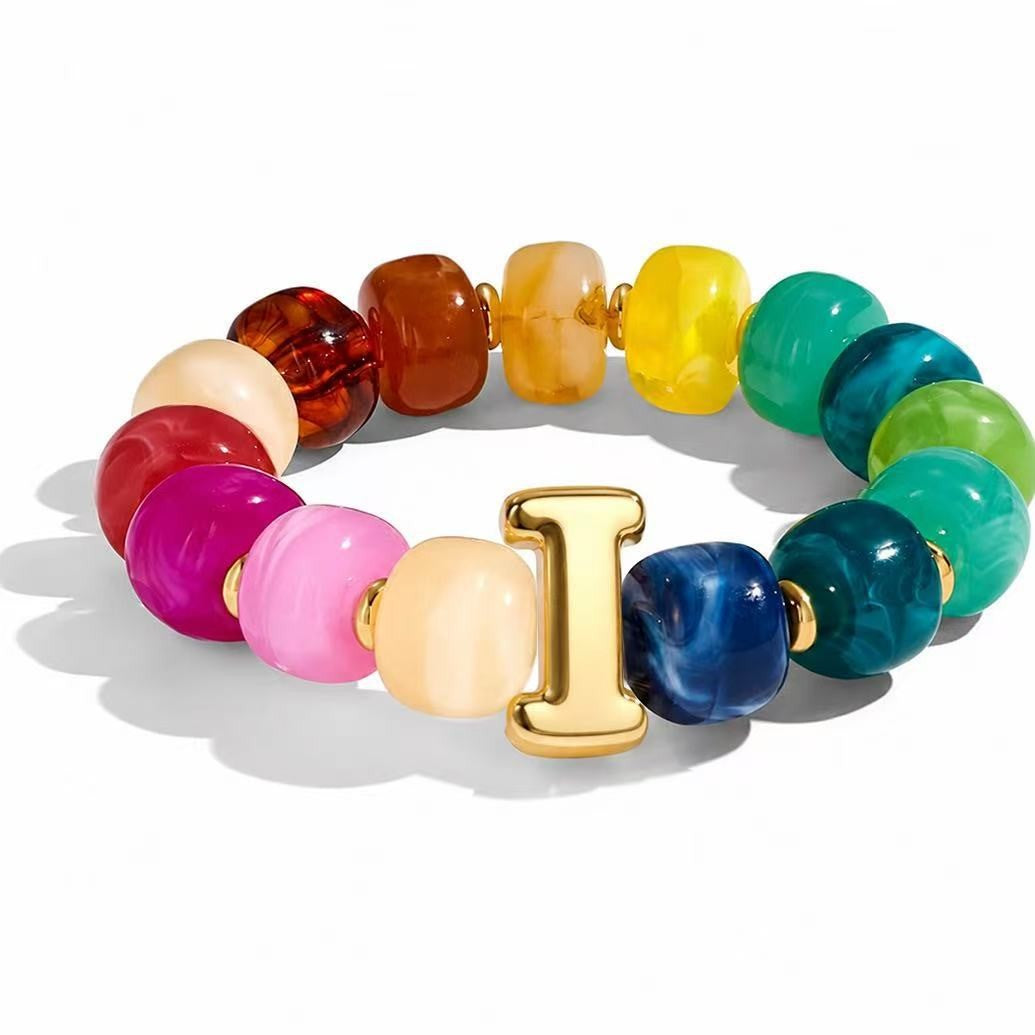 Colorful Acrylic Letter Initial Bracelet