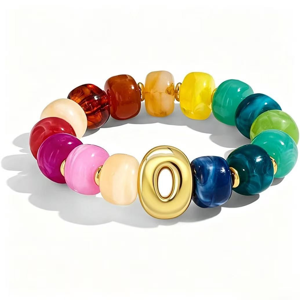 Colorful Acrylic Letter Initial Bracelet