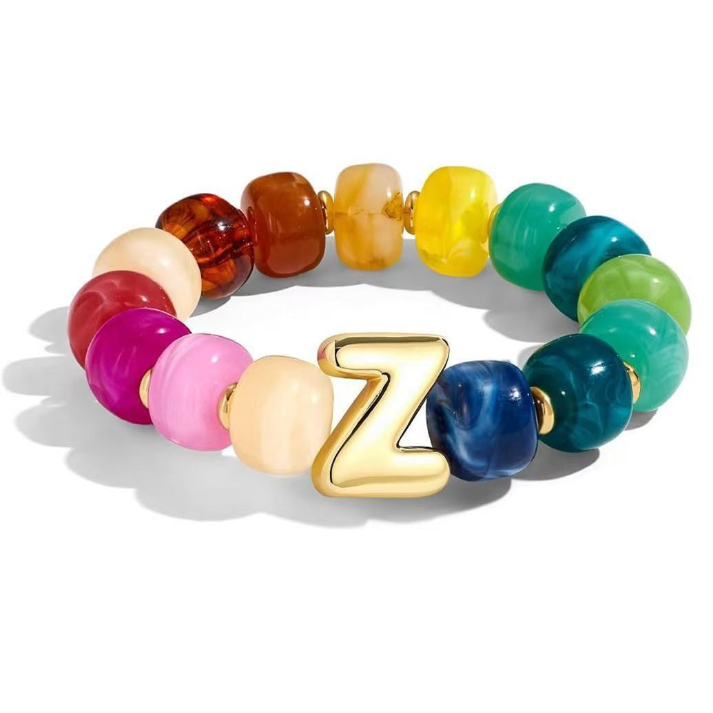 Colorful Acrylic Letter Initial Bracelet