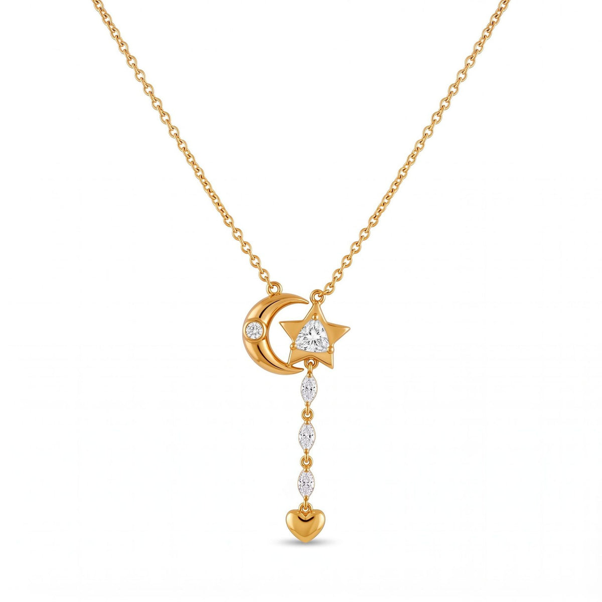 Dainty Layered Celestial Moon Star Necklace