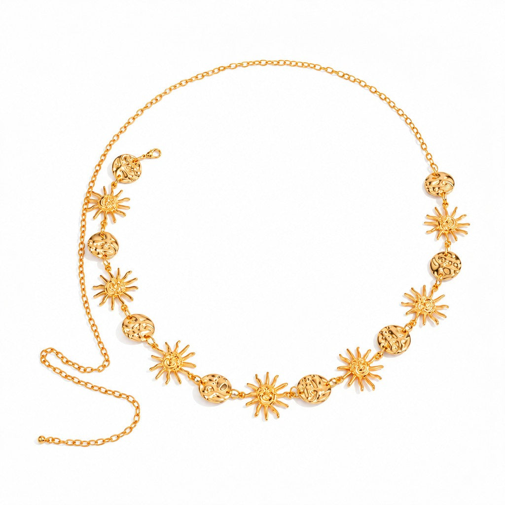Boho Sun & Disc Waist Chain