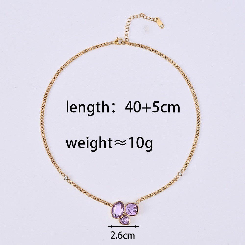 3pc Classy Multicolor Gemstone Layered Necklace Set