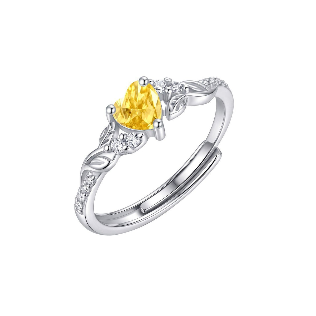Dainty Adjustable Birthstone Heart Ring