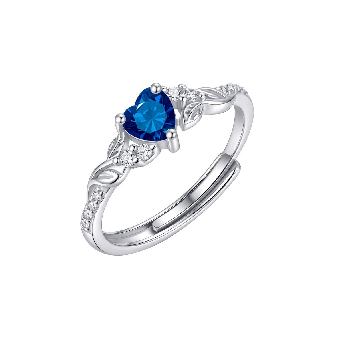 Dainty Adjustable Birthstone Heart Ring