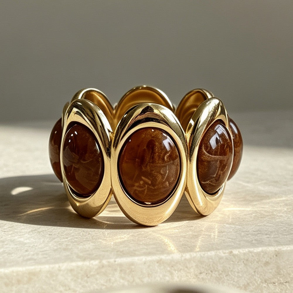 Classy Multicolor Oval Resin Cuff Bracelet