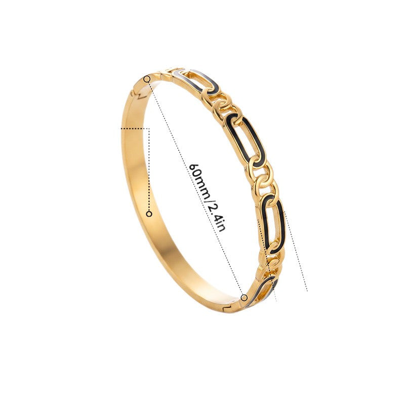 18k Classy Geometric Link Bracelet Set