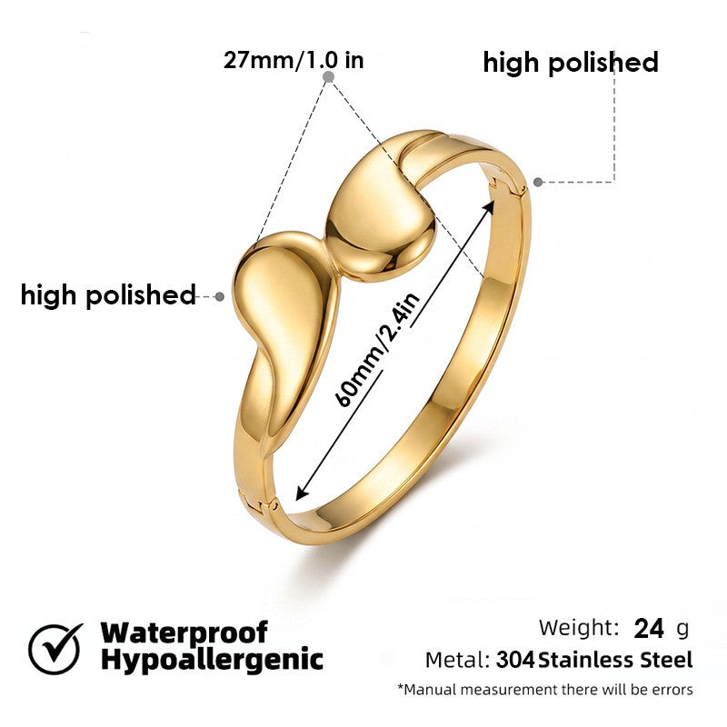 18k Classy Geometric Hinged Bangle Set
