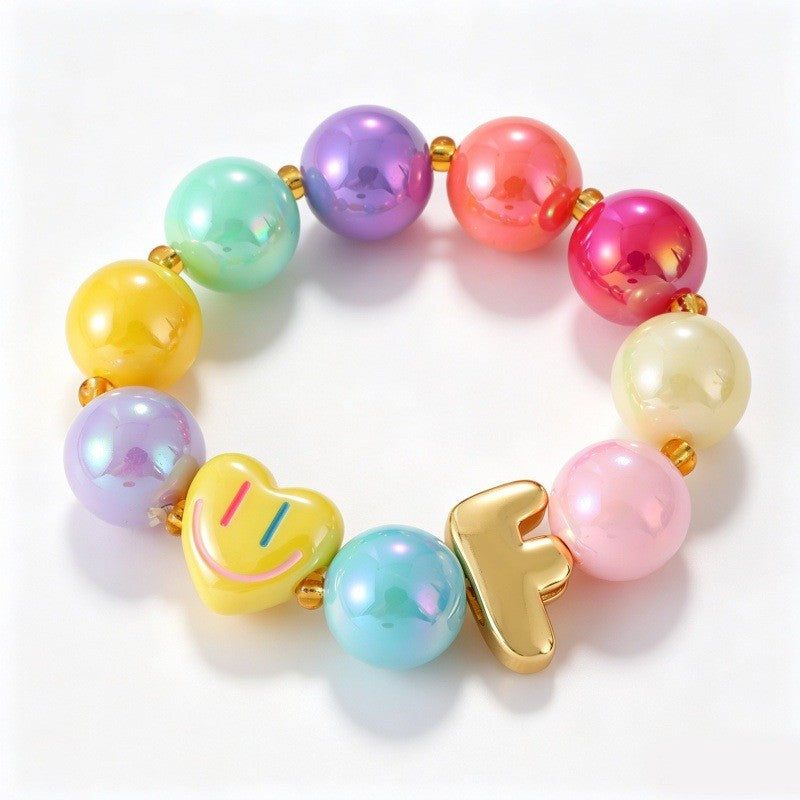 Sweet Colorful Resin Beaded Bracelet Stack