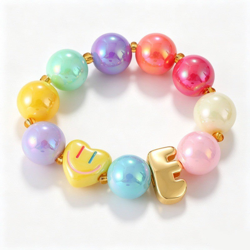 Sweet Colorful Resin Beaded Bracelet Stack
